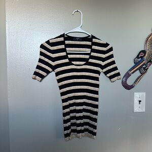 Striped Black and Cream Knit shirt